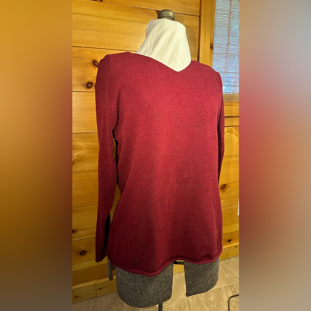 Ralph Lauren Green Label Burgundy V-Neck Sweater